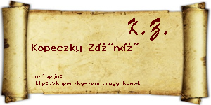 Kopeczky Zénó névjegykártya